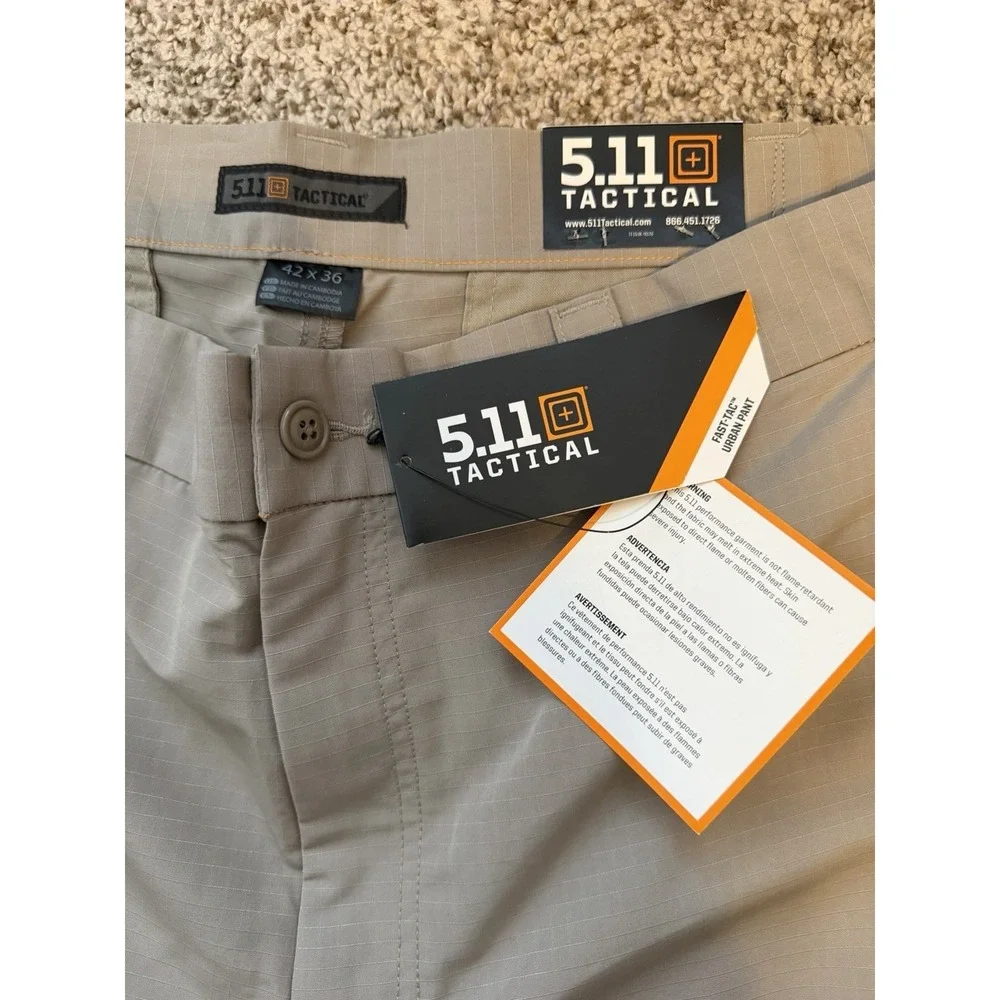 5.11 Tactical Fast-Tac Urban Pants Khaki‎ 42x36 Mens NWT